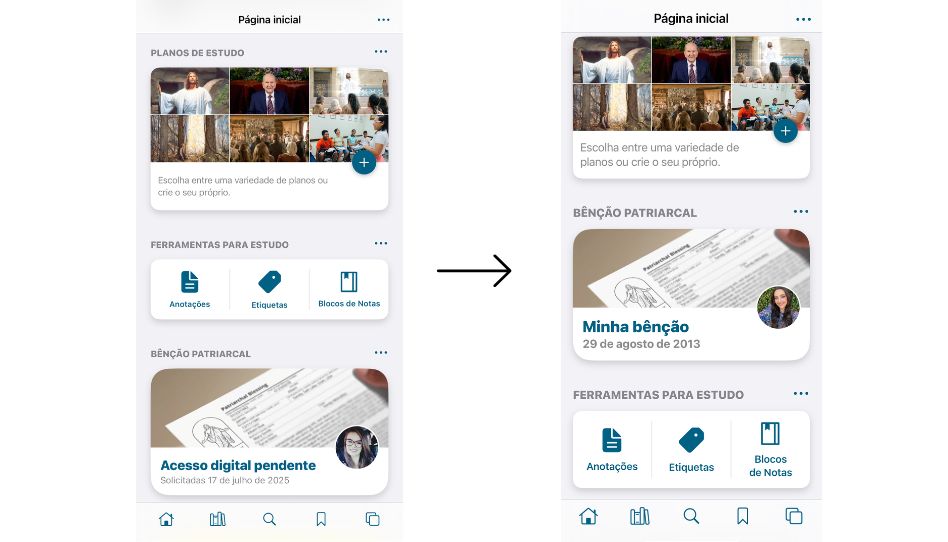 Bênção Patriarcal na Biblioteca do evangelho